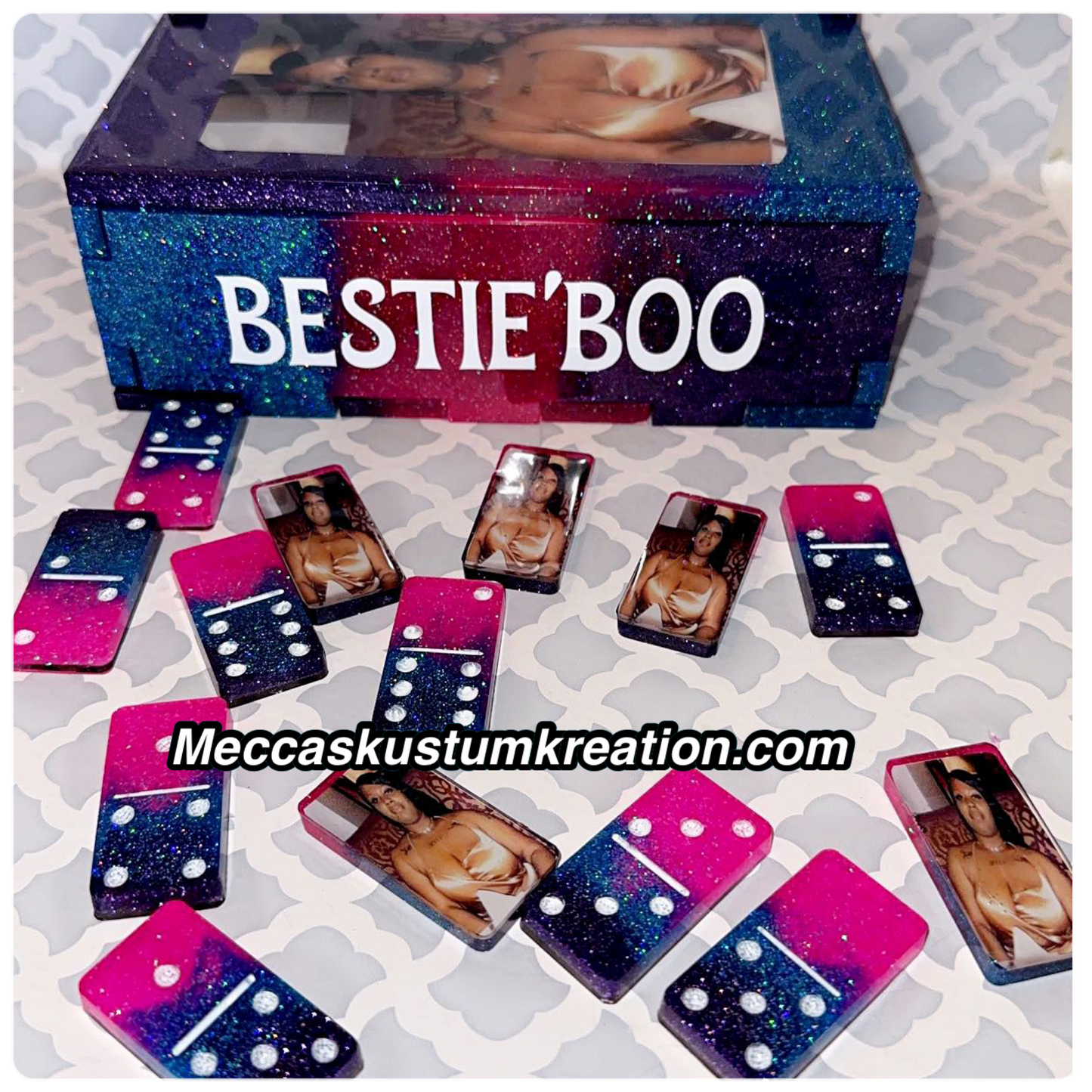 Custom Dominoes with Matching Case
