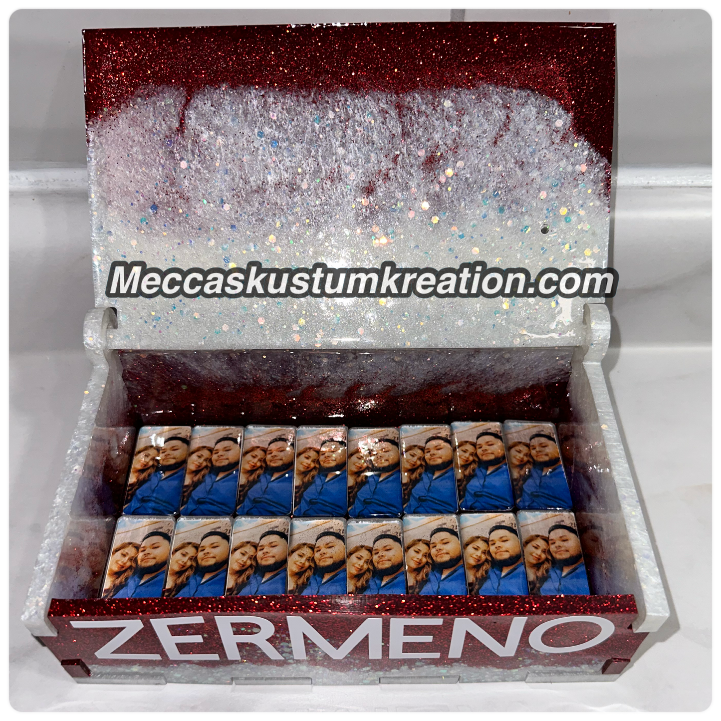 Custom Dominoes with Matching Case