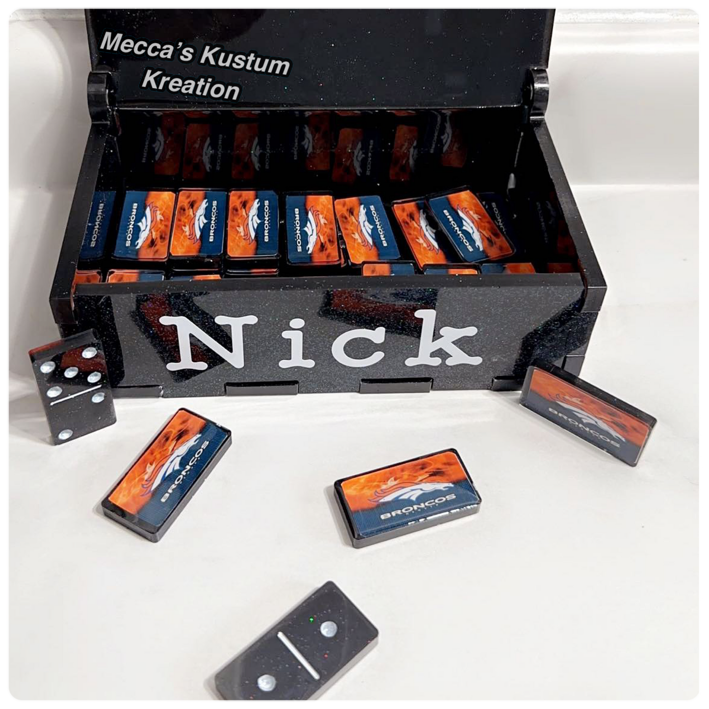 Custom Dominoes with Matching Case