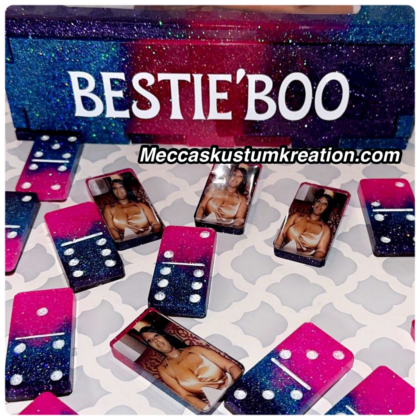 Custom Dominoes with Matching Case